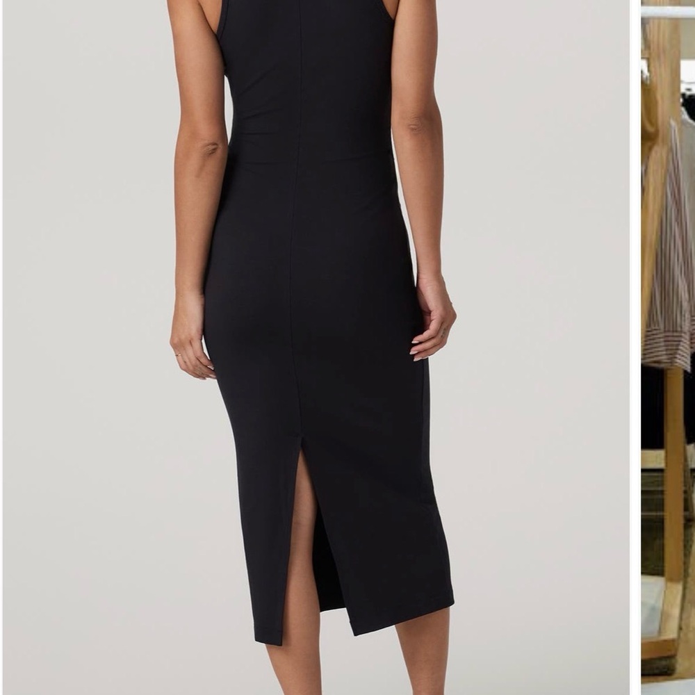Vuori Pose scoop neck ribbed midi tank Dress size medium black - Picture 2 of 8